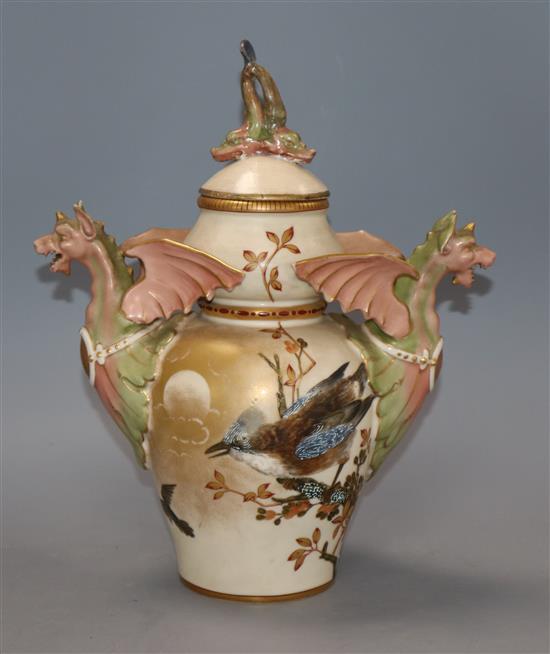 A Royal Bonn dragon handle vase